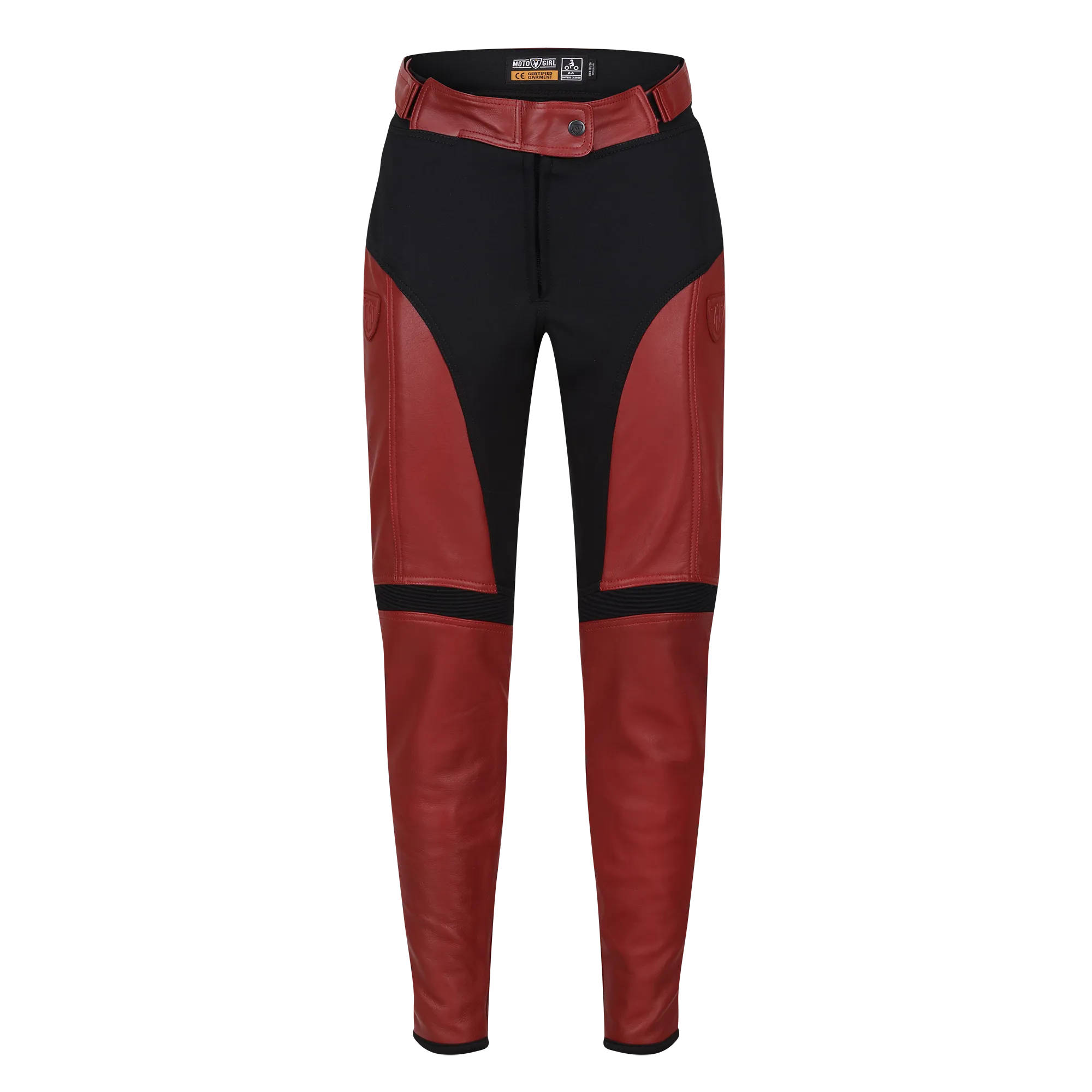 Fiona Red Leather Trousers