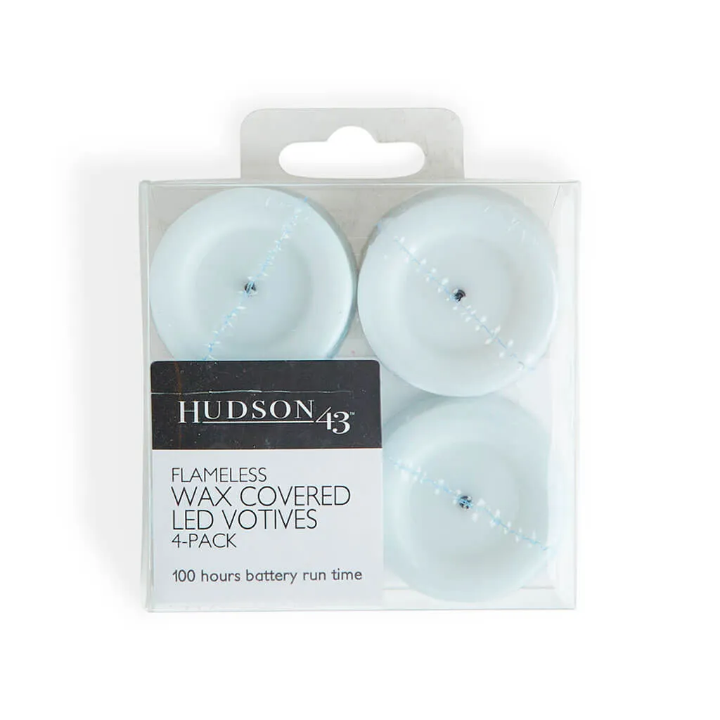 Flameless White Mini LED Wax Votive Candles 4pk