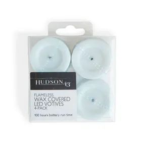 Flameless White Mini LED Wax Votive Candles 4pk