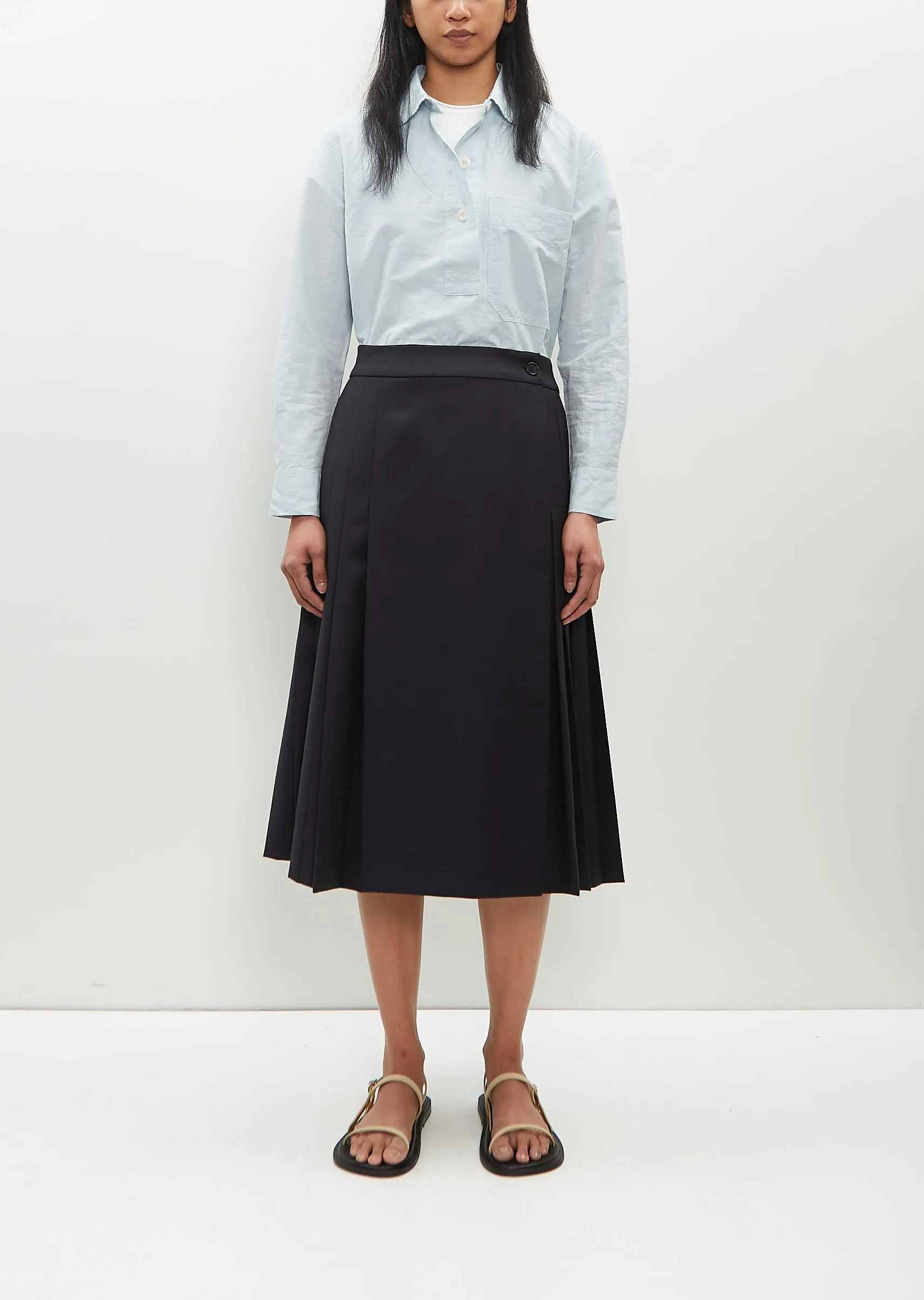 Flat Front Wool-Blend Kilt