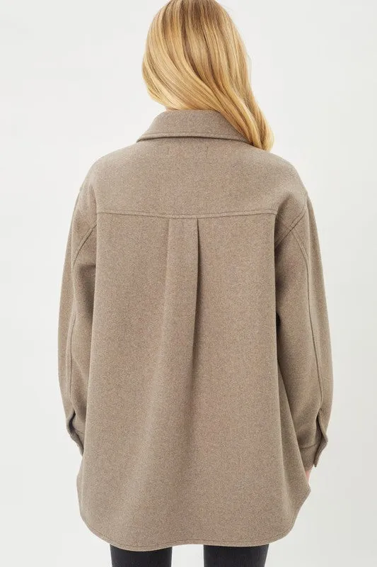 Fleece Oversized Shacket in Several Neutral Colors