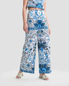 Floral Print Wide Leg Pants