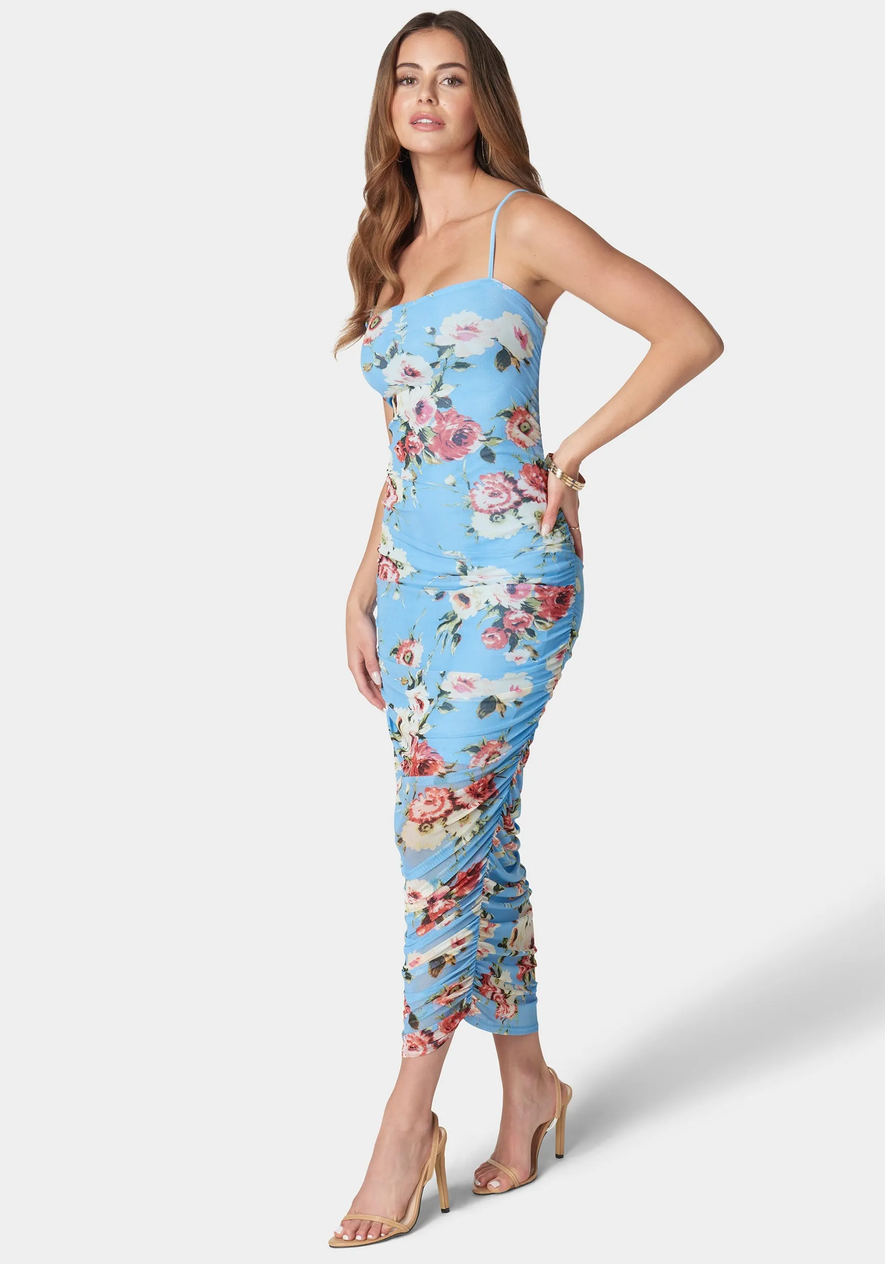 Floral Tube Mesh Dress