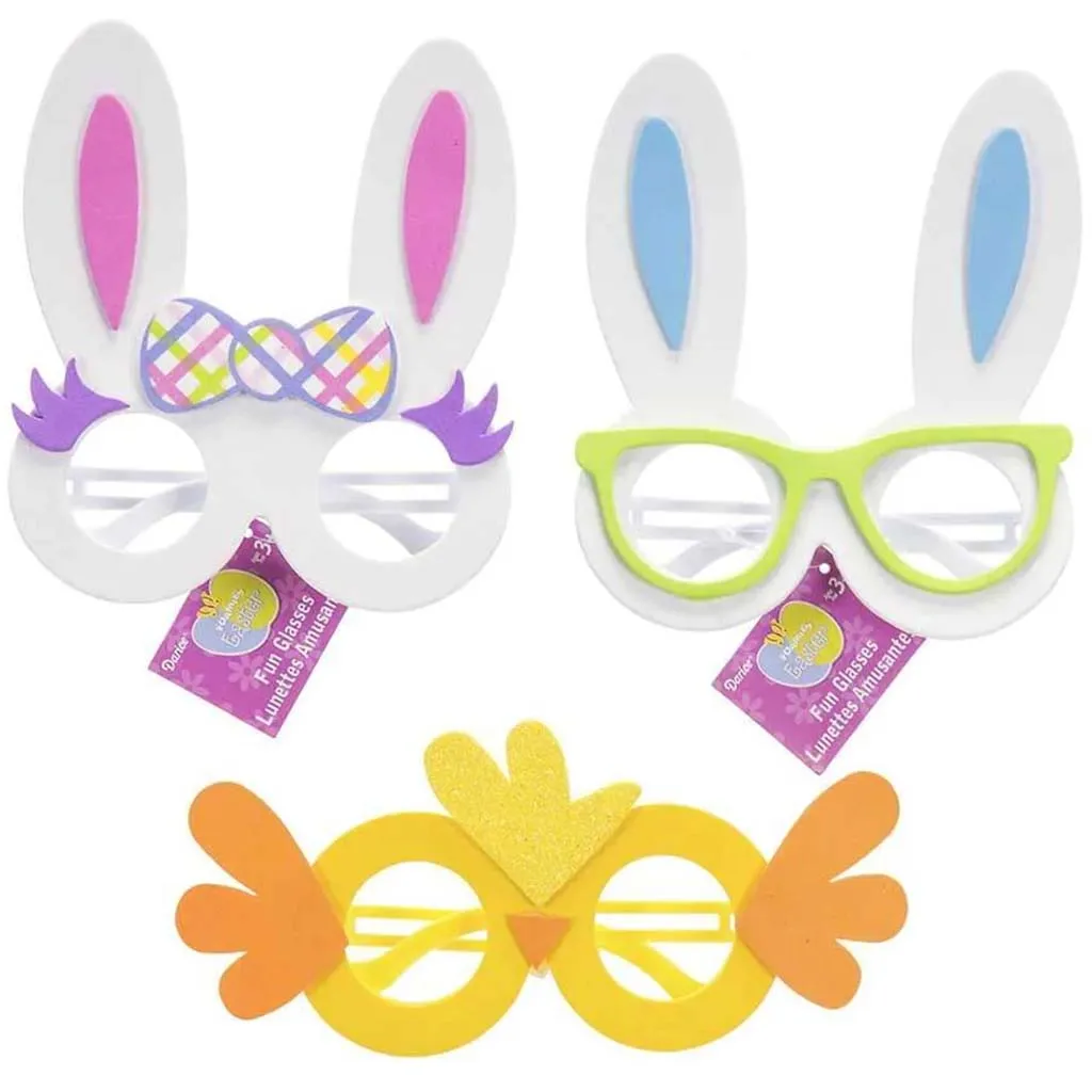 Foam Fun Glasses Easter 3Asst