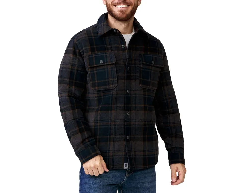 Free Country Mens Mountain Ridge Chill Out Fleece Lined Shirt Jacket