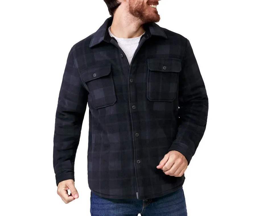 Free Country Mens Mountain Ridge Chill Out Fleece Lined Shirt Jacket