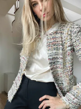 Fringed tweed jacket