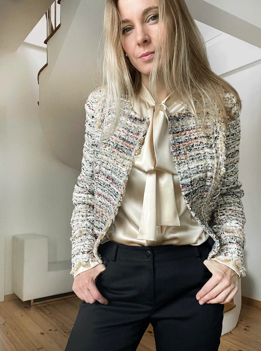 Fringed tweed jacket