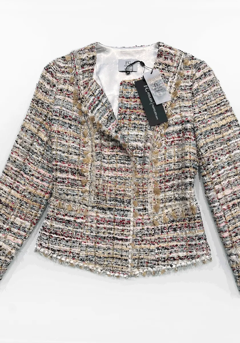 Fringed tweed jacket