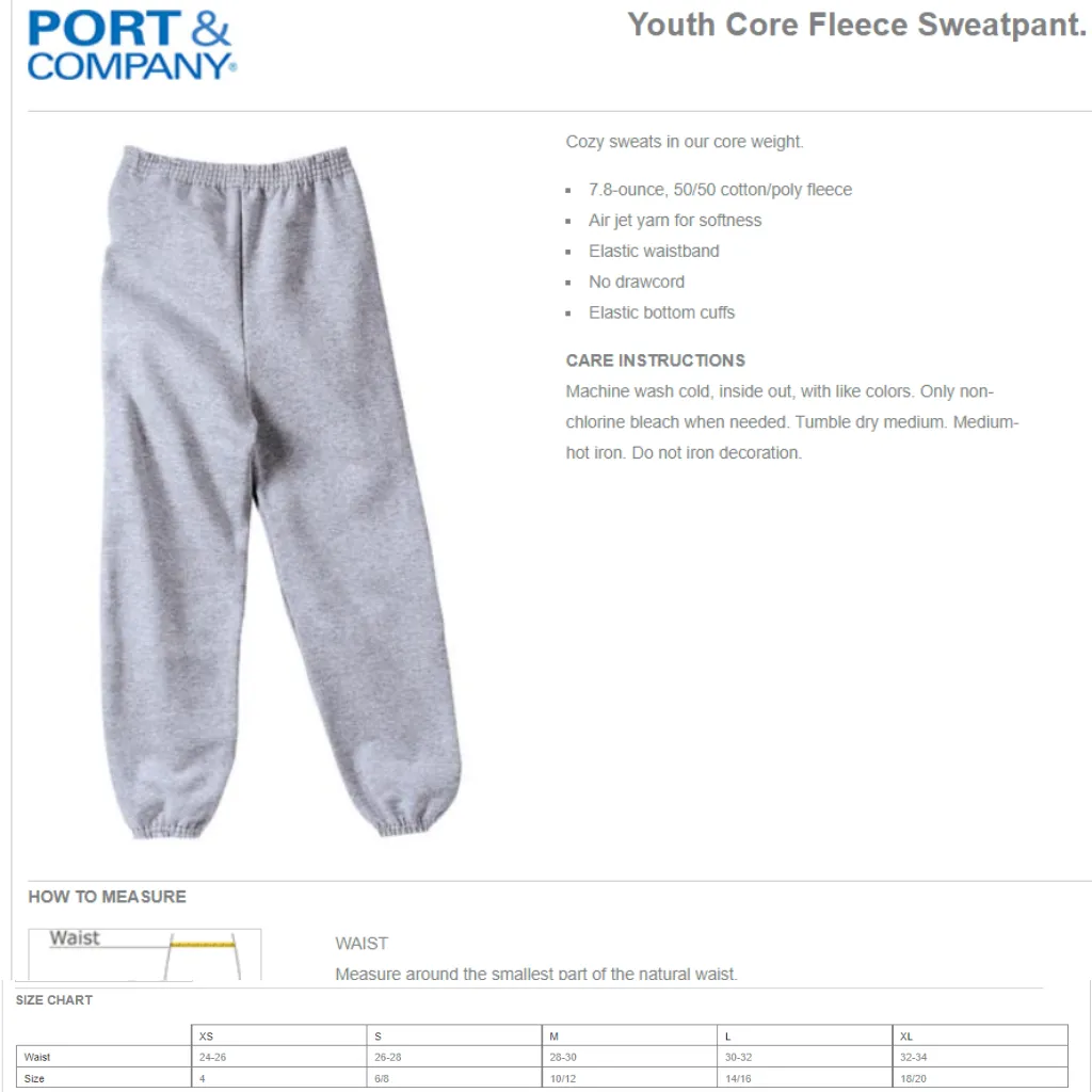 FZ United BOYS Lacrosse Elastic Bottom Cuff Sweatpants