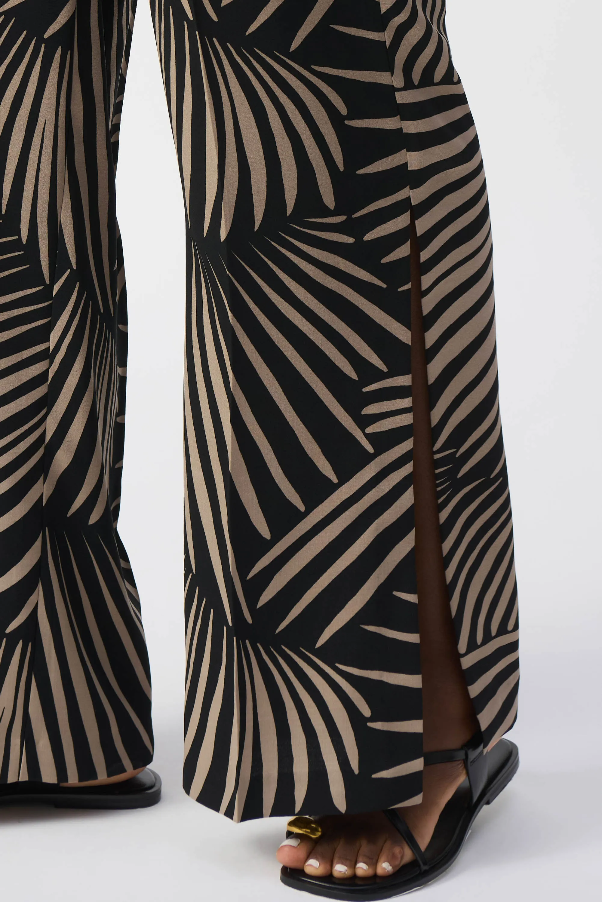 Gauze Tropical Print Wide-Leg Pants