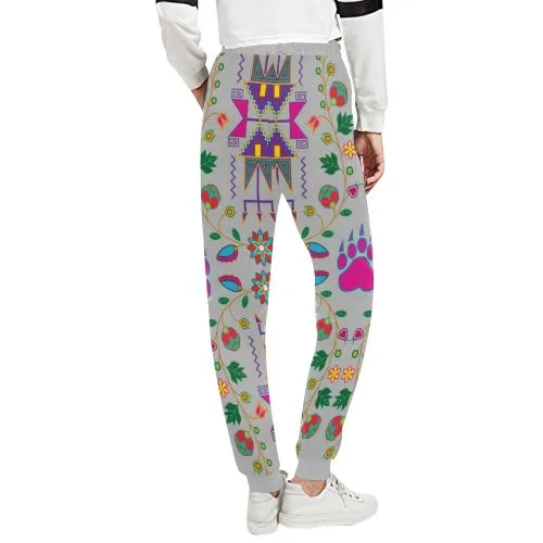 Geometric Floral Fall-Gray Women's Sweatpants