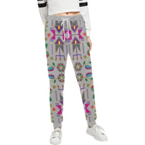 Geometric Floral Fall-Gray Women's Sweatpants