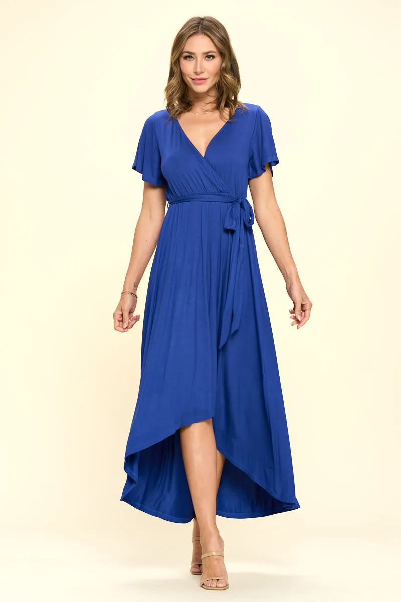 Georgia Faux Wrap Hi-Lo Dress