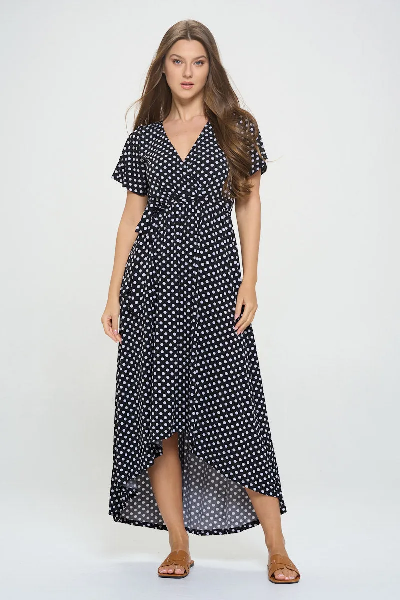 Georgia Faux Wrap Hi-Lo Dress