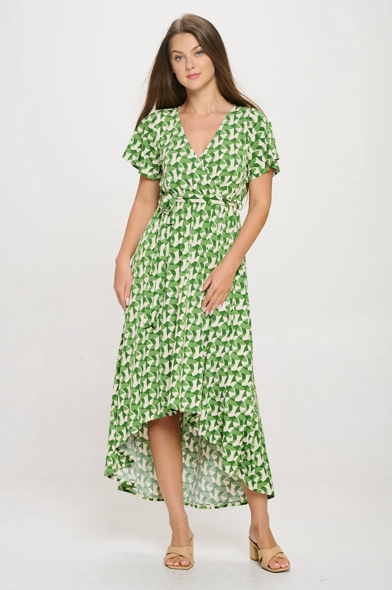 Georgia Faux Wrap Hi-Lo Dress