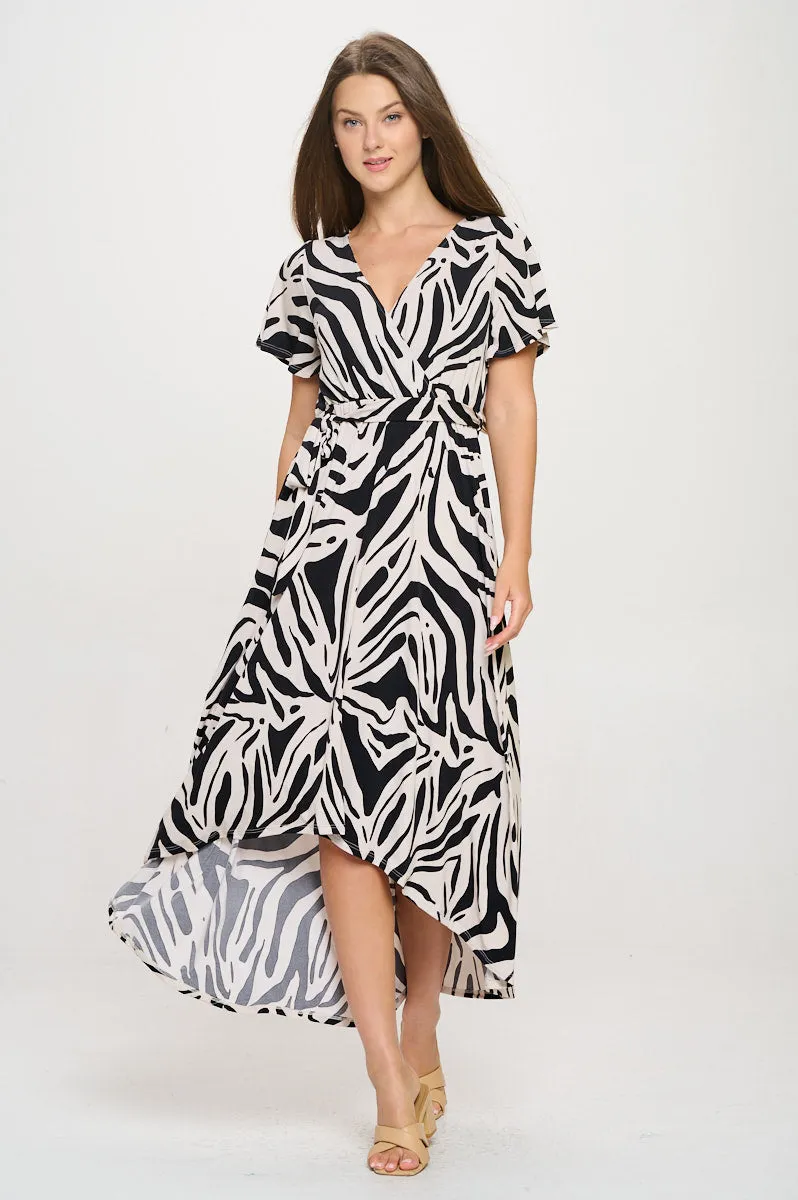 Georgia Faux Wrap Hi-Lo Dress