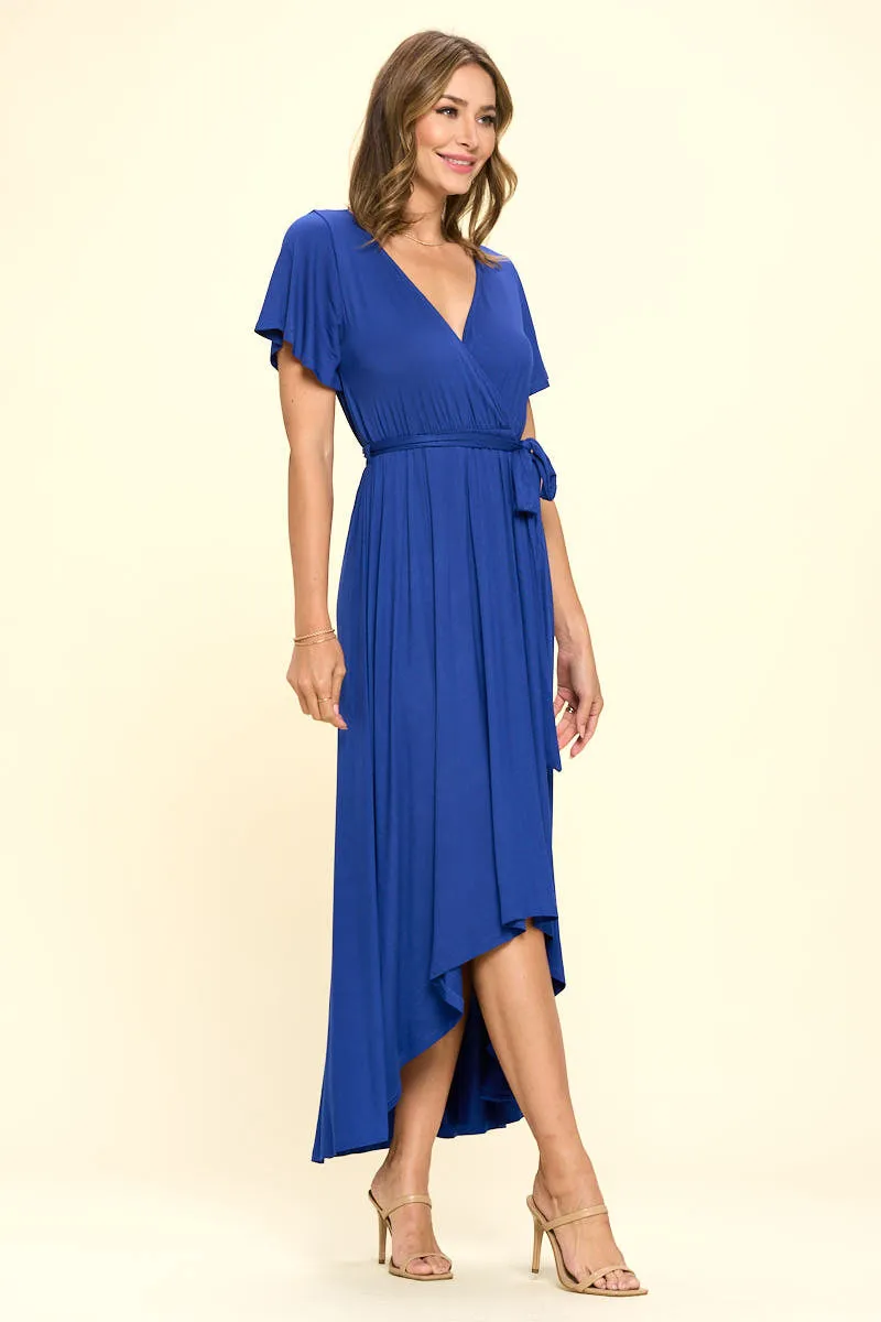 Georgia Faux Wrap Hi-Lo Dress