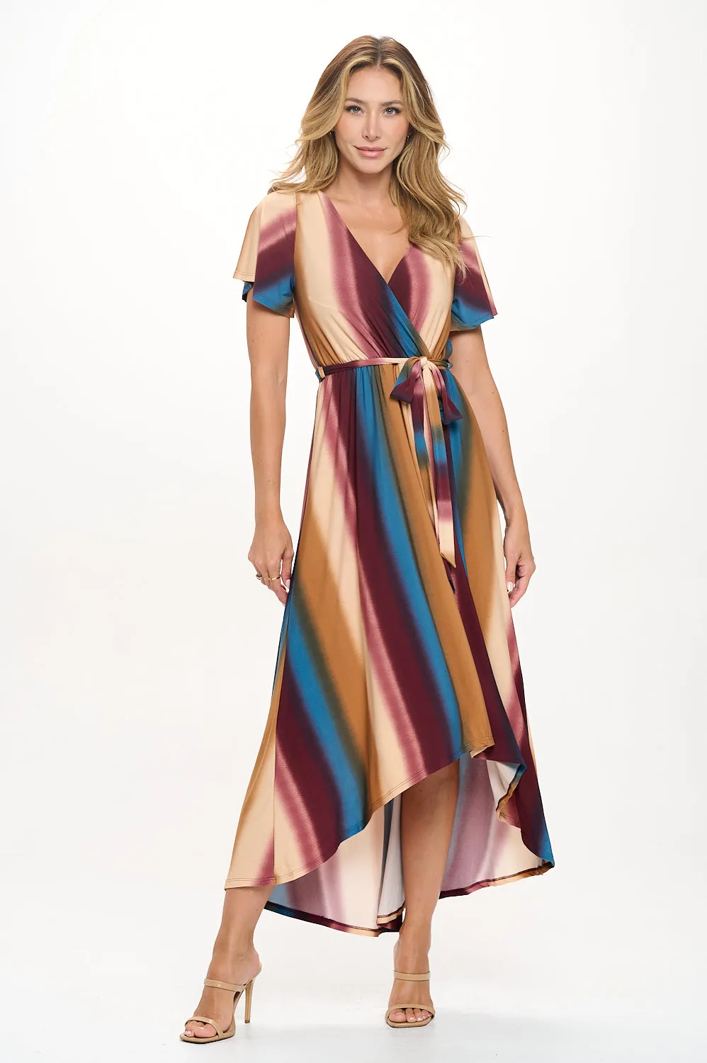 Georgia Faux Wrap Hi-Lo Dress