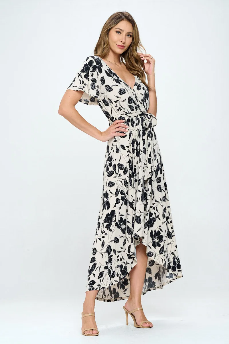 Georgia Faux Wrap Hi-Lo Dress