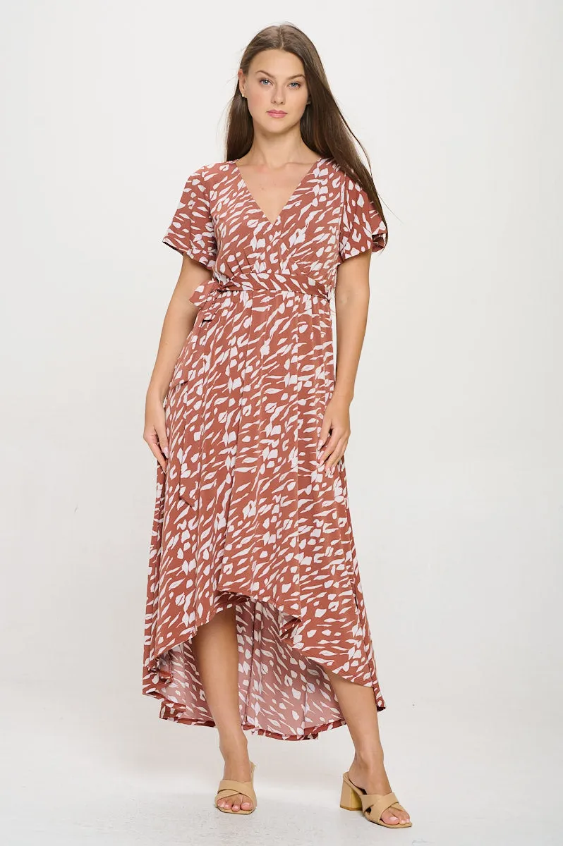 Georgia Faux Wrap Hi-Lo Dress