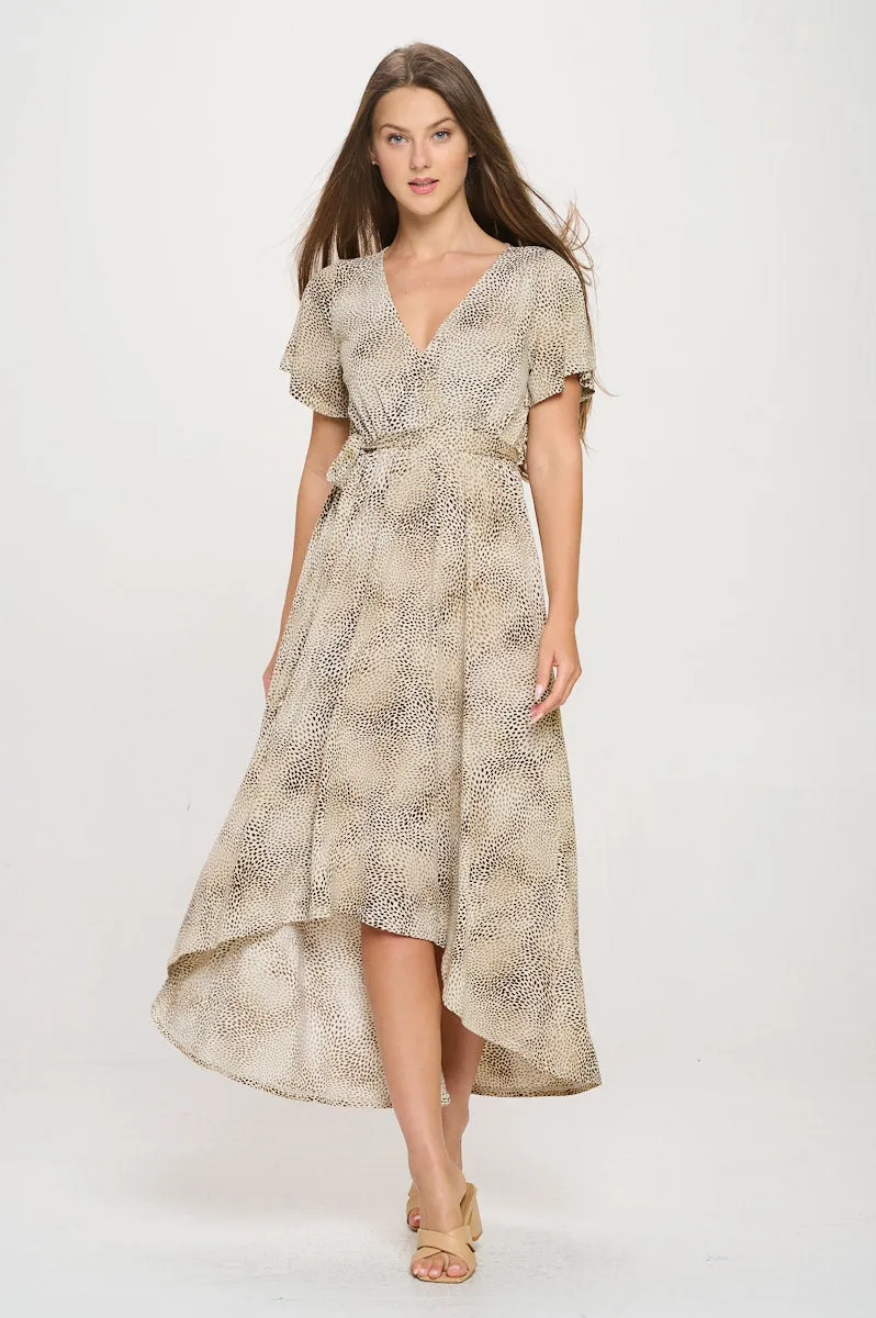 Georgia Faux Wrap Hi-Lo Dress