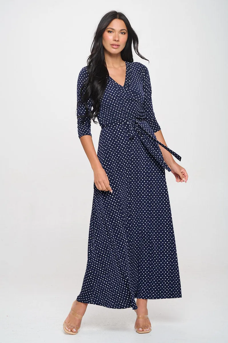 Grace Faux-Wrap Maxi Dress with Tie Waist