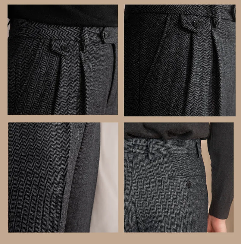 Grey Elegant Wool Gurkha Pants by Italian Vega® (Winter Edition)