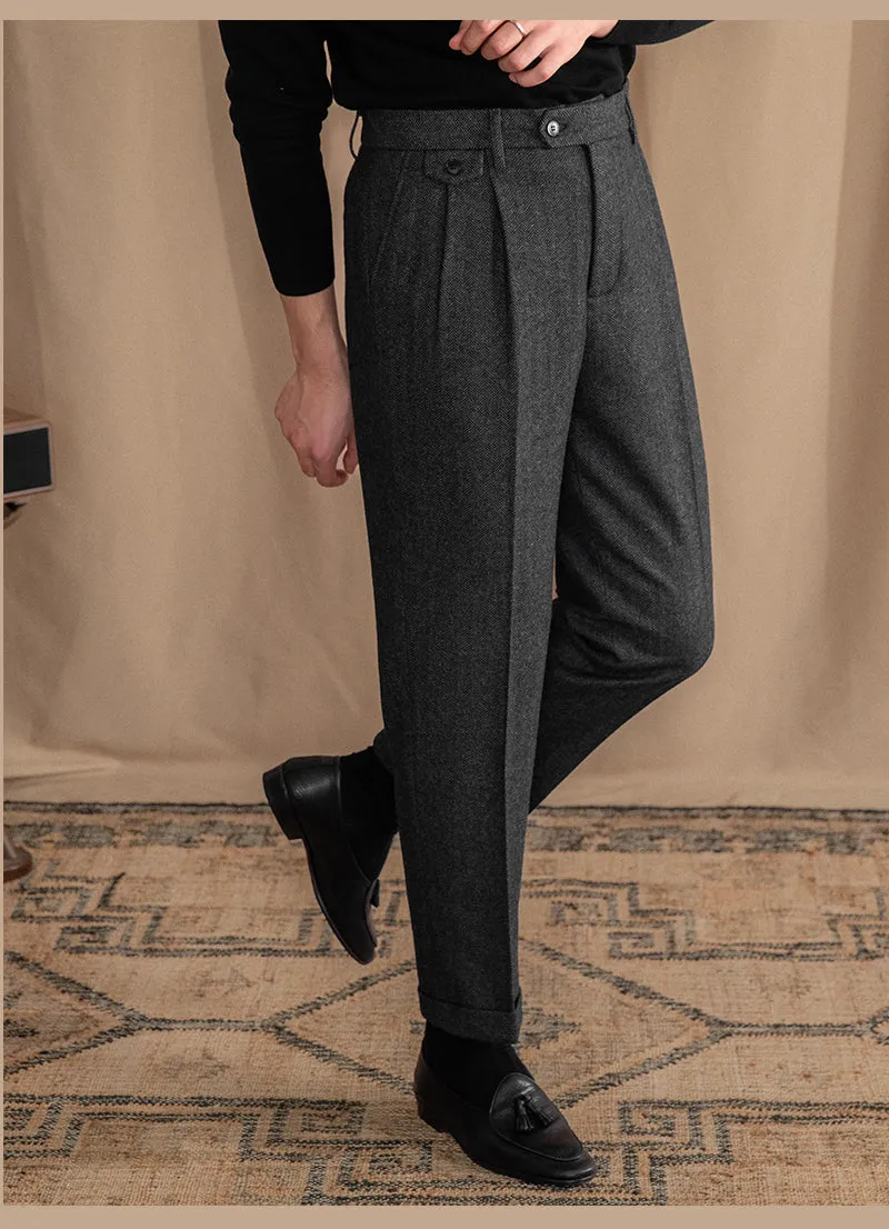 Grey Elegant Wool Gurkha Pants by Italian Vega® (Winter Edition)