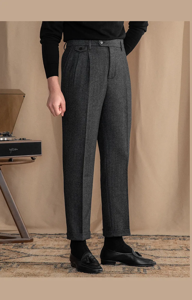 Grey Elegant Wool Gurkha Pants by Italian Vega® (Winter Edition)