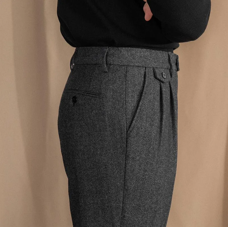 Grey Elegant Wool Gurkha Pants by Italian Vega® (Winter Edition)