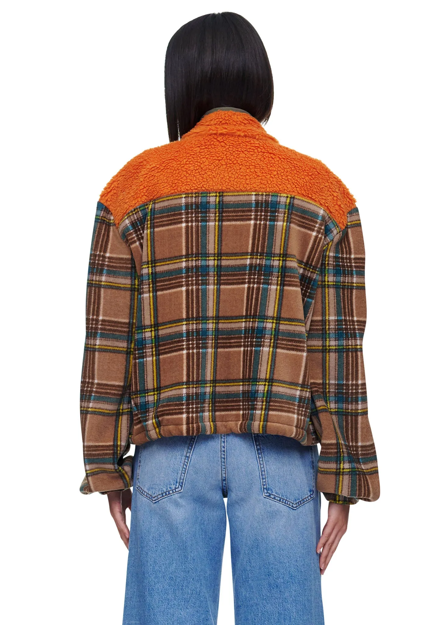 Gron Kulle Linda 2.0 Brown Plaid Fleece Jacket