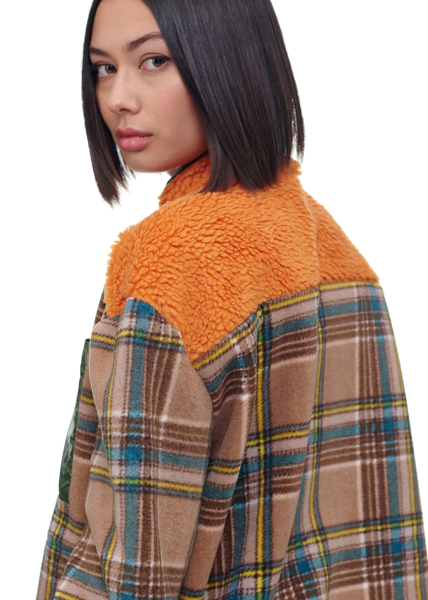 Gron Kulle Linda 2.0 Brown Plaid Fleece Jacket