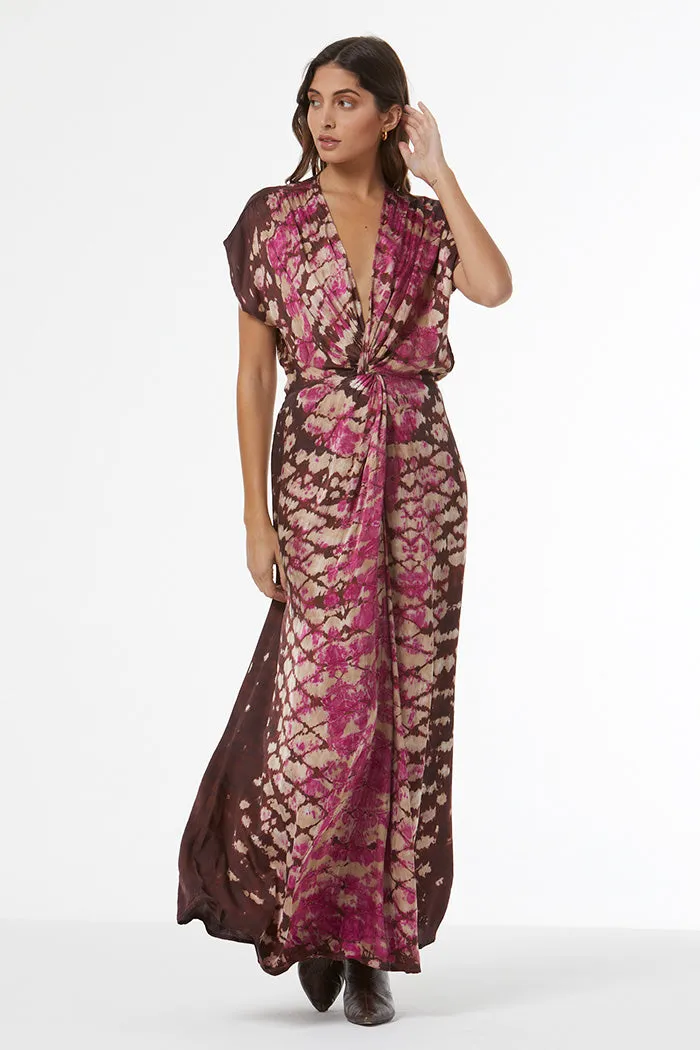 Hellen Satin Dress // Wild Orchid Boa Wash