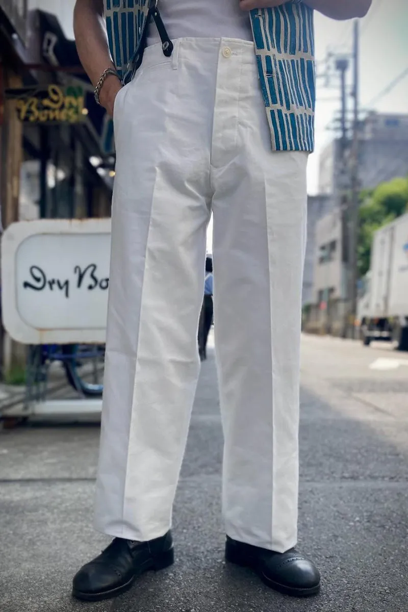 High Back White Work Trousers