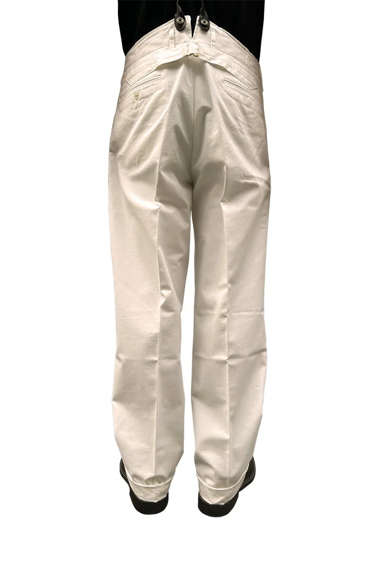 High Back White Work Trousers