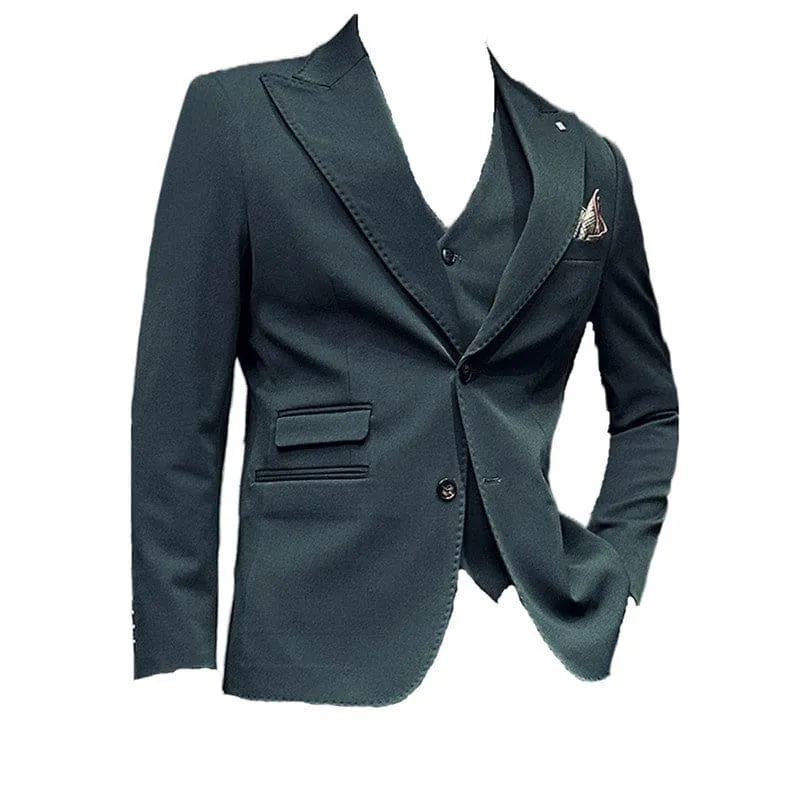 High-end Wedding Bridegroom Linen Suit Three-piece for Men