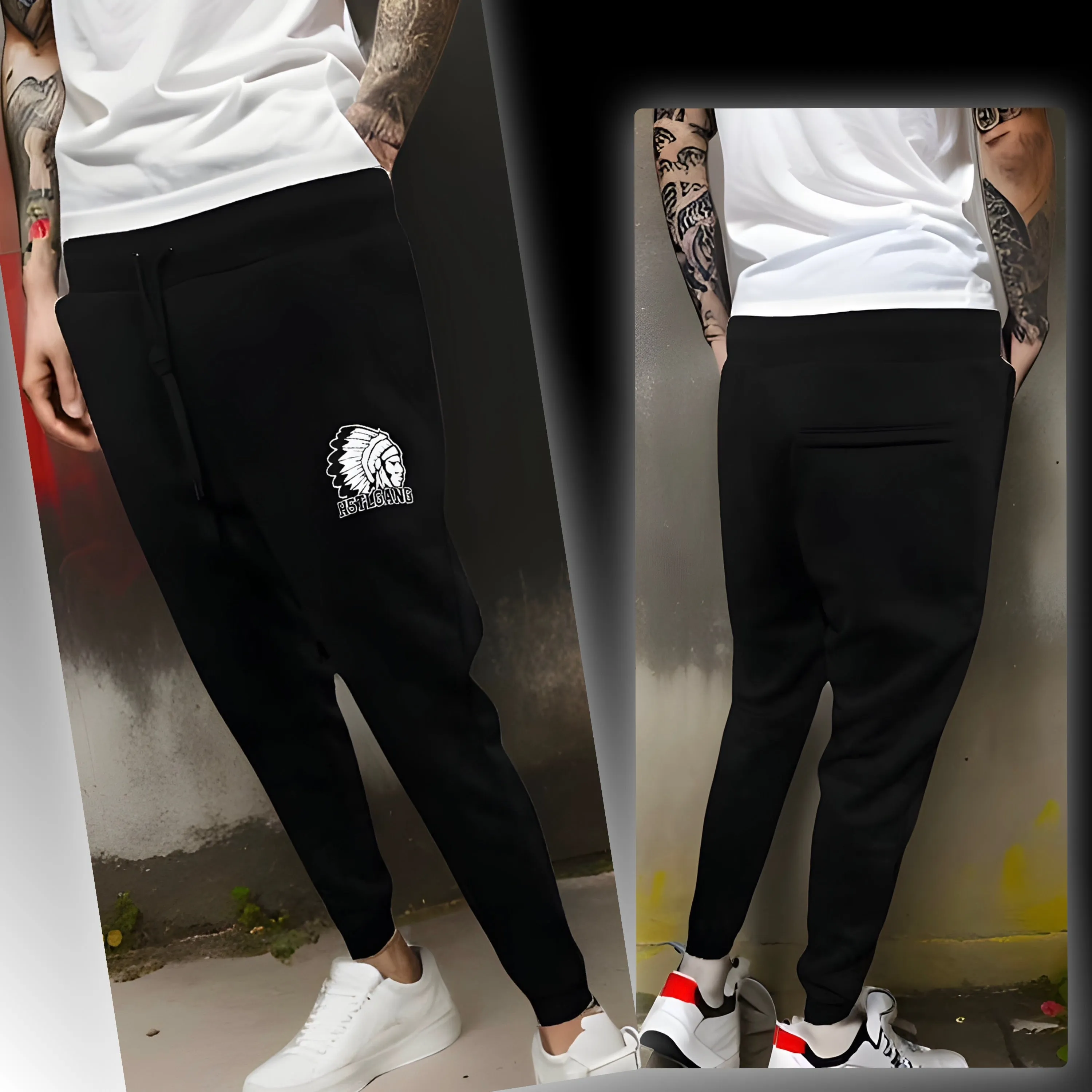 ^HUSTLE GANG^ (BLACK) ~SIMPLE CHIEF~ JOGGER SWEATPANTS