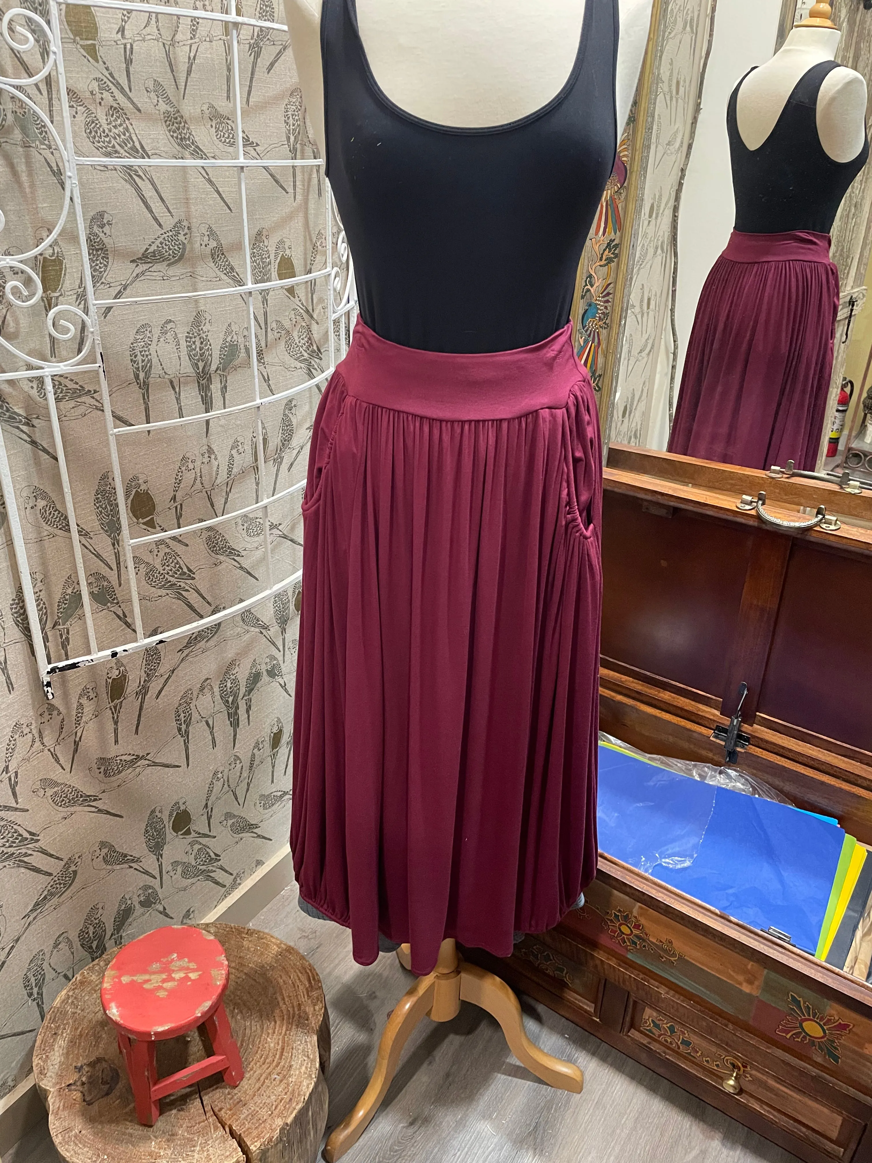 Jersey Pleated Maxi Skirt by Urban Daizy