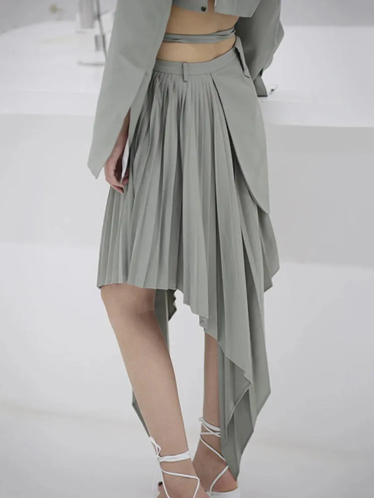 Kanaye Pleated Irregular Skirt