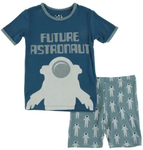 KicKee Pants Dusty Sky Astronaut S/S Pajama Set with Shorts