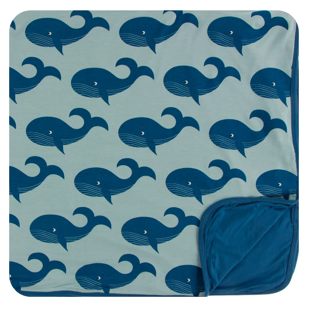 KicKee Pants Jade Whales Toddler Blanket