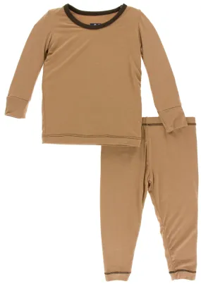 KicKee Pants Solid Tannin with Bark L/S Pajama Set with Pants