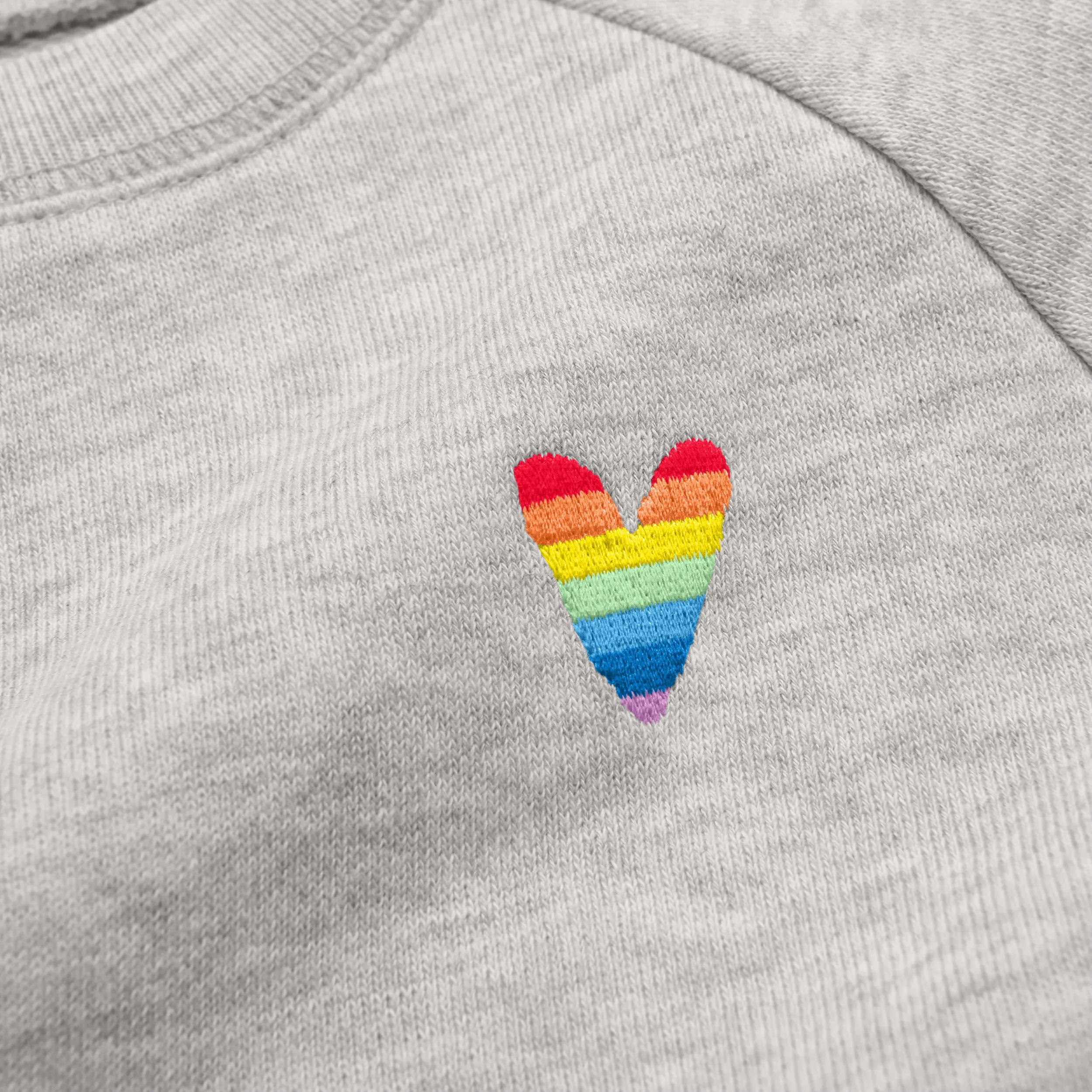 Kids embroidered rainbow heart sweatshirt