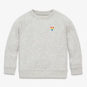 Kids embroidered rainbow heart sweatshirt