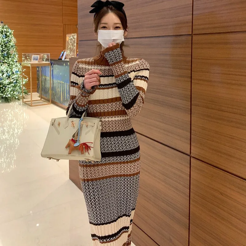 Knitted Color Fall Dress