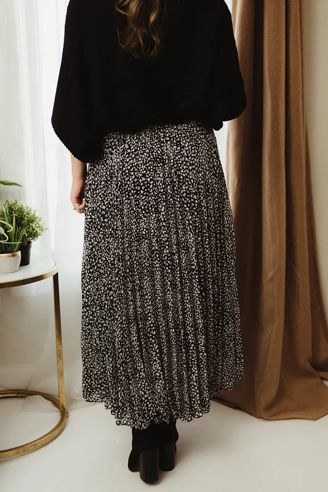 Leopard Pleated Maxi Skirt