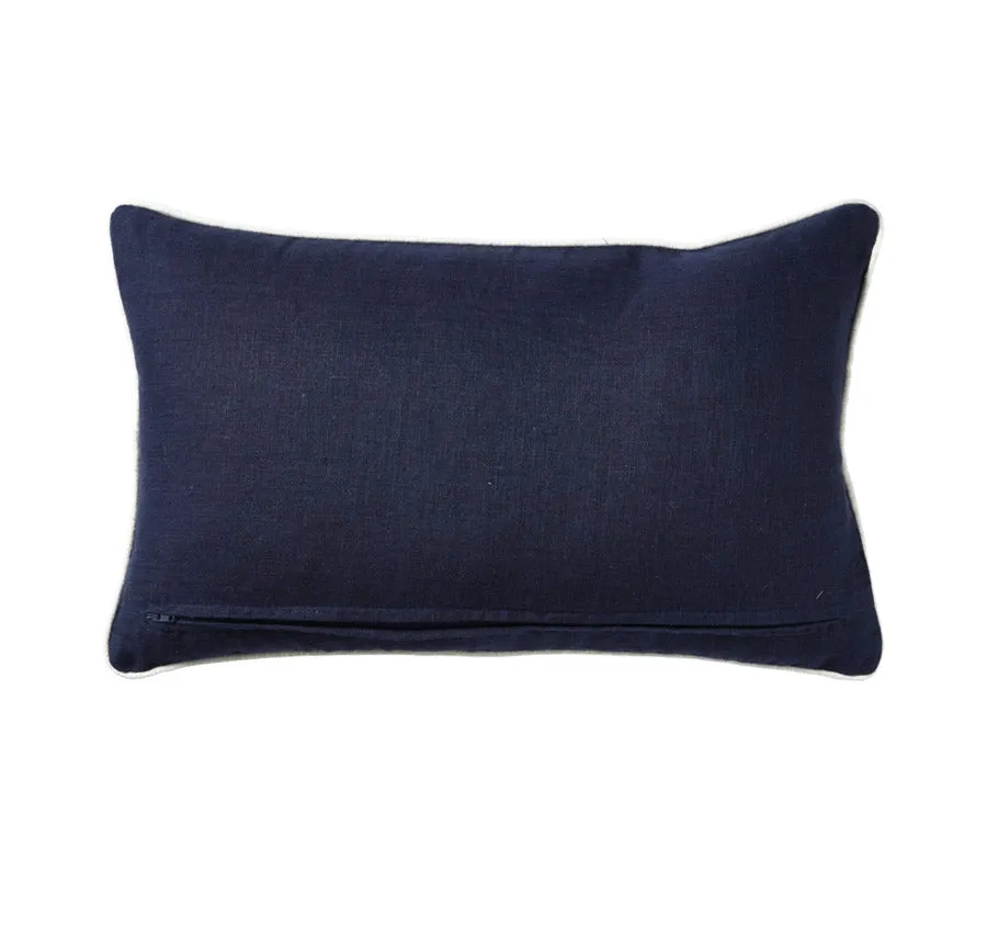 Linen Cape Cod 30x50cm Filled Cushion Navy