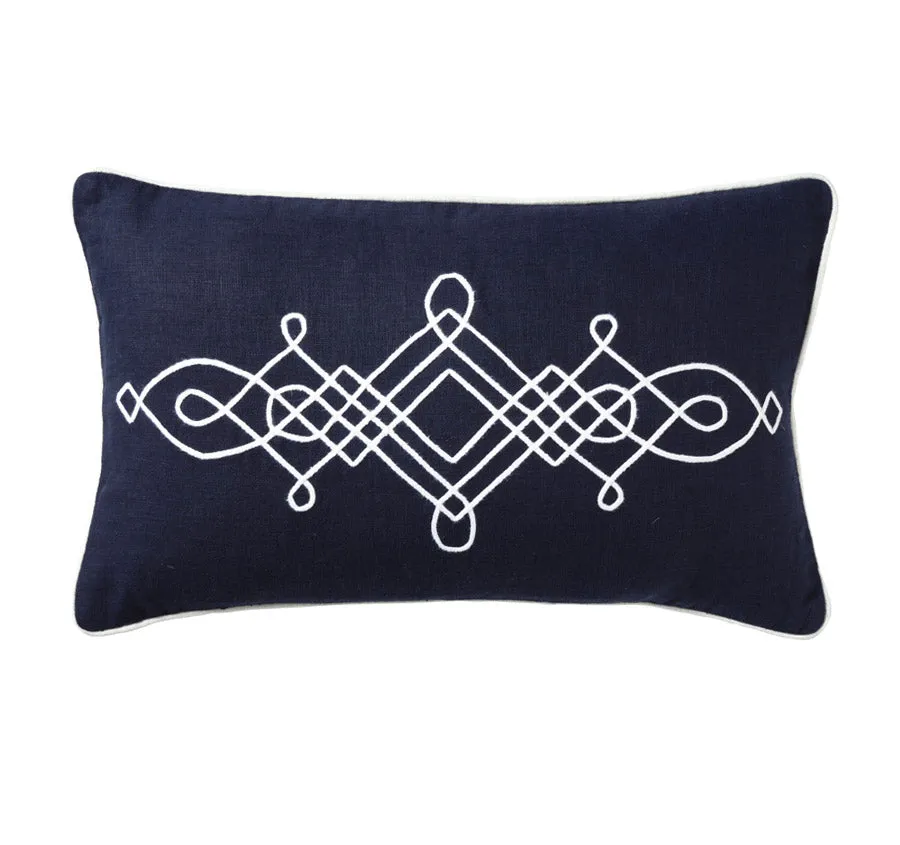 Linen Cape Cod 30x50cm Filled Cushion Navy