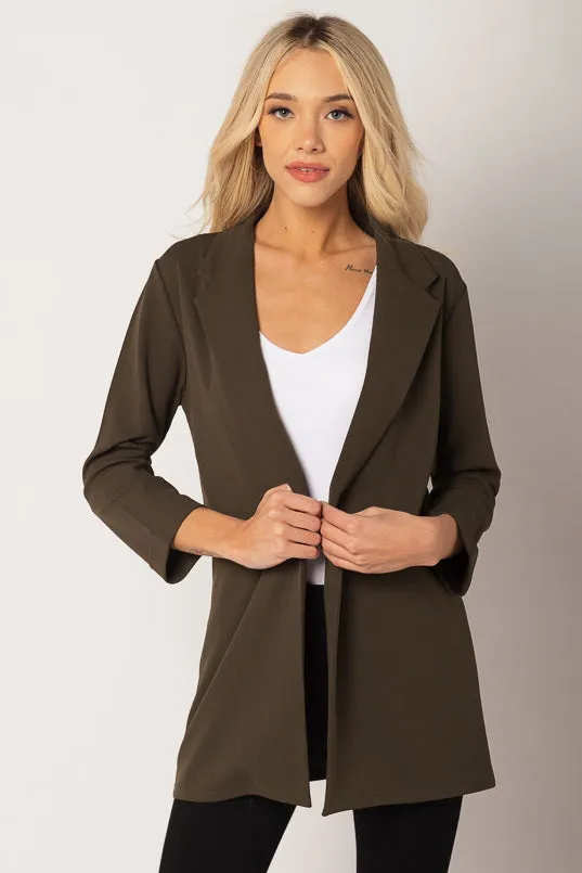 Longline Blazer with Roll-Up Sleeves